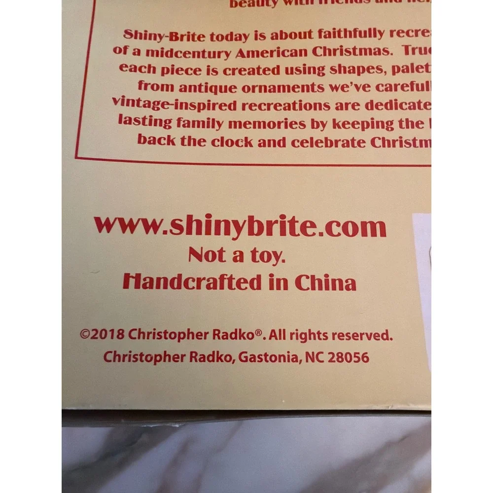 Christopher Radko Tinsel Silver Shiny‎ Brite Christmas Tree 18